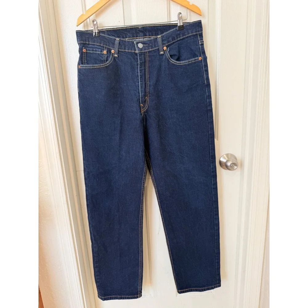 Levis 550 Relaxed Fit Tapered Leg Dark Indigo Jeans Mens 36x32 S40196